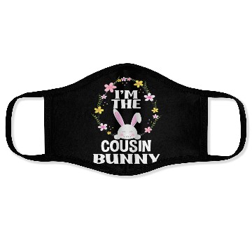 Discover I Am Cousin Easter Bunny Flower Wreath Easter Face Masks