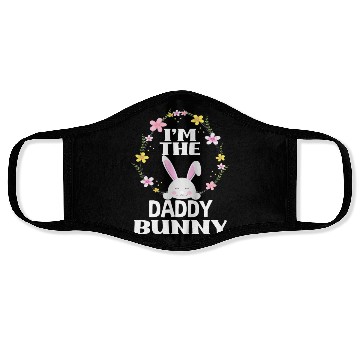 Discover I Am Daddy Easter Bunny Flower Wreath Easter Face Masks
