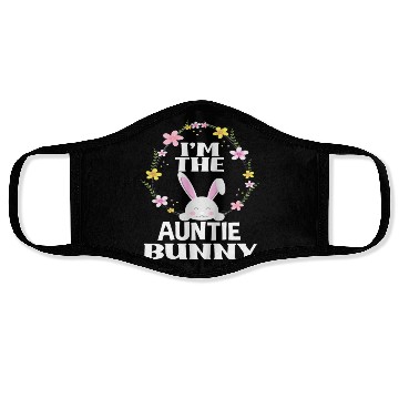 Discover I Am Auntie Easter Bunny Flower Wreath Easter Face Masks
