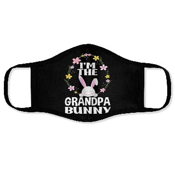 Discover I Am Grandpa Easter Bunny Flower Wreath Easter Face Masks