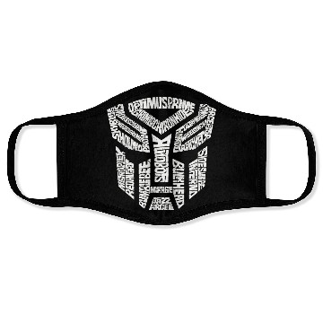 Discover Trans formers Autobots Comics Typography Face Masks