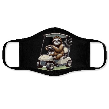 Discover Funny Sloth Golfing Face Masks