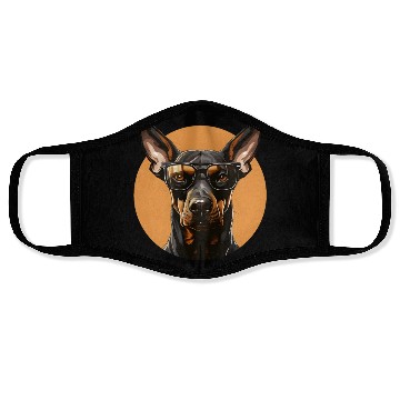 Discover Doberman natural ears Face Masks