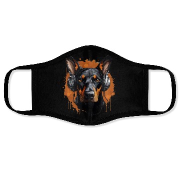 Discover Doberman natural ears Face Masks