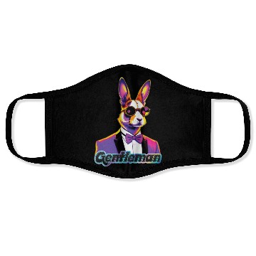 Discover Pop Art Playboy Rabbit Gentleman Cyberpunk Bunny Face Masks