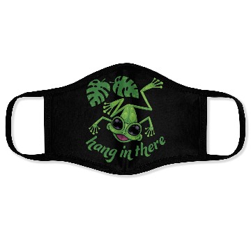 Discover Hang In There Happy Green Tree Frog Face Masks