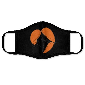 Discover Elegant Lesbian Couple Kissing Line Drawing Face Masks