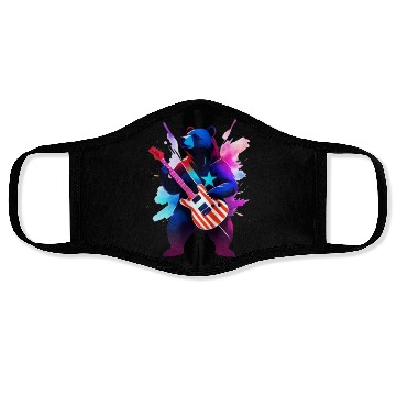 Discover Merica Bear - Rock'n Out! Face Masks