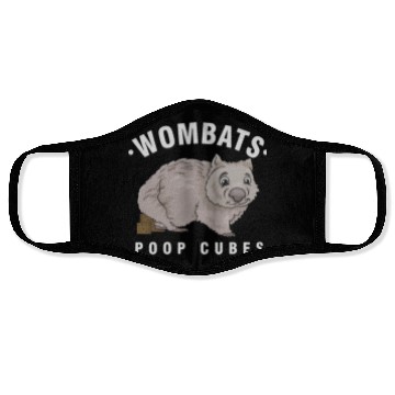 Discover Cute Wombat Lover Wombats Poop Cubes Wombat Owner Face Masks