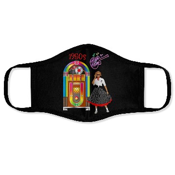 Discover Rock and Roll Vintage Jukebox Face Masks