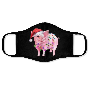 Discover Pig Christmas Light Face Masks