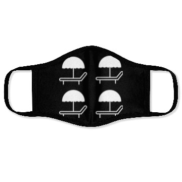 Discover beach umbrella icon Face Masks