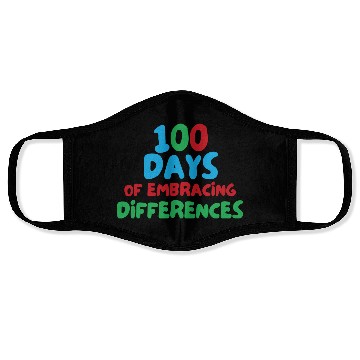 Discover 100 Days Of Embracing Differences Cool Education Face Masks