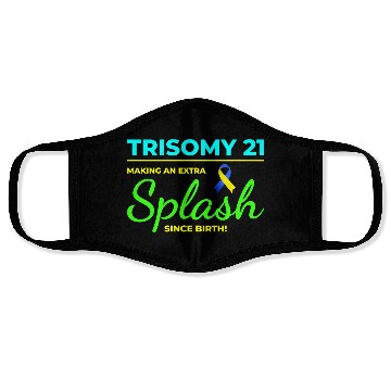 Discover Down Syndrome Awareness Trisomy 21 Splash Face Masks