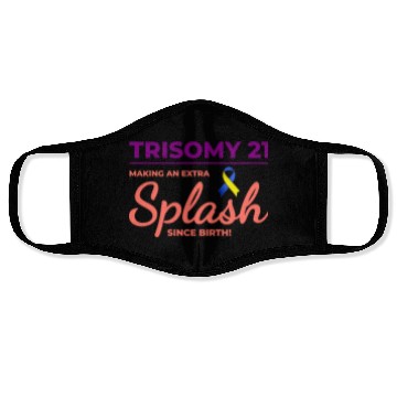 Discover Down Syndrome Awareness Trisomy 21 Splash Face Masks