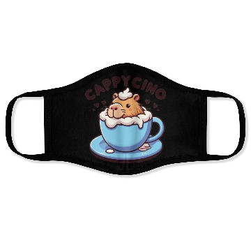 Discover Cappyccino Capybara Coffee Cappuccino Face Masks