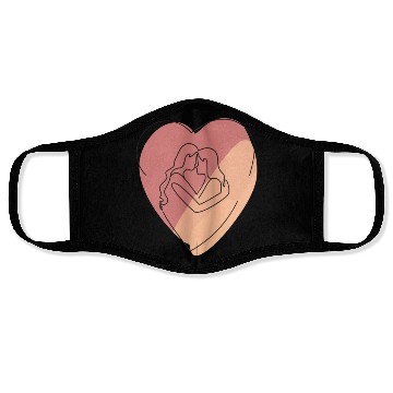 Discover Lesbian Couple in Heart Face Masks