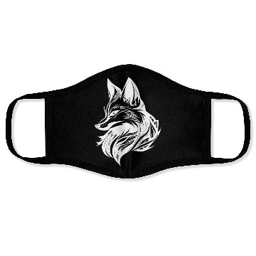 Discover Elegant Cunning Fox In Tattoo Ink Face Masks