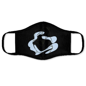 Discover Abstract Line Art Lesbian Couple Face Masks