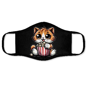 Discover Cinema Cat, Cute Tomcat with Popcorn Face Masks