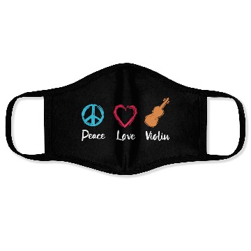 Discover Peace Love Violin Face Masks