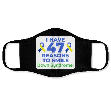 Discover Down Syndrome Awareness 47 Reasons to Smile Face Masks