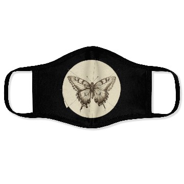 Discover Butterfly pencil sketch Face Masks