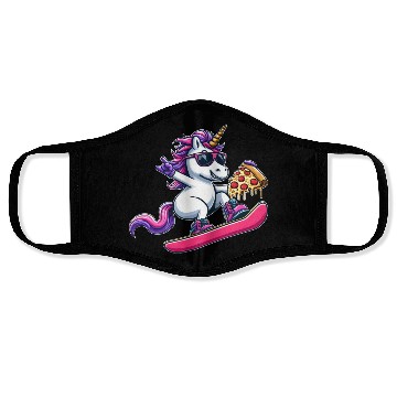 Discover Unicorn Snowboarder Pizza Cool Face Masks