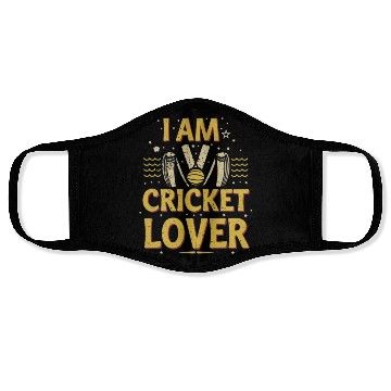 Discover i am cricket lover Face Masks
