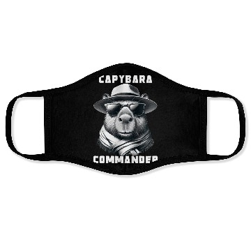 Discover Capybara With Sunglasses Capy Commander Face Masks