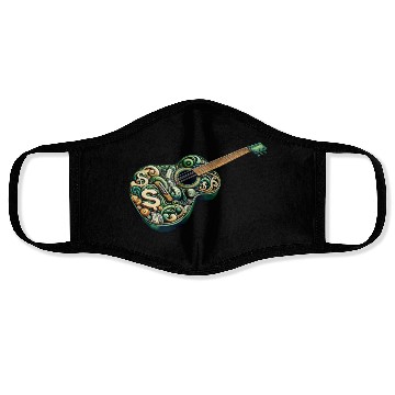 Discover Retro Style Guitar for Guitarists Face Masks