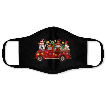 Discover Three Gnomes In Red Truck Face Masks
