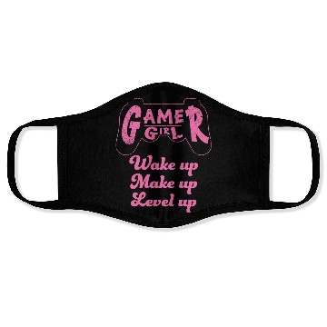Discover Gamer Girl Wake Up Make Up Level Up Face Masks