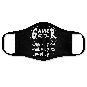 Discover Gamer Girl Wake Up Make Up Level Up Face Masks