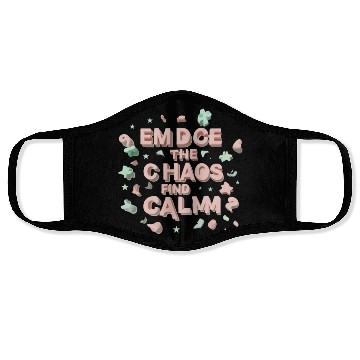 Discover Embrace typography design Face Masks