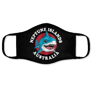 Discover Great White Shark Neptune Islands Face Masks
