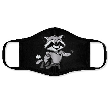 Discover Racoon I Love Mom Face Masks
