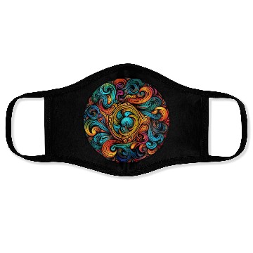 Discover Abstract Spectrum Spiral Face Masks