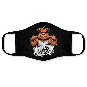 Discover Guinea Pig Cavy Mother I Love Mom Face Masks