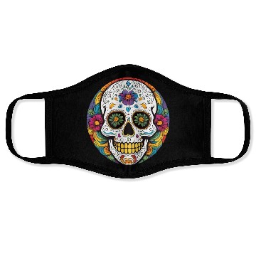 Discover Sugar skull rainbow Face Masks