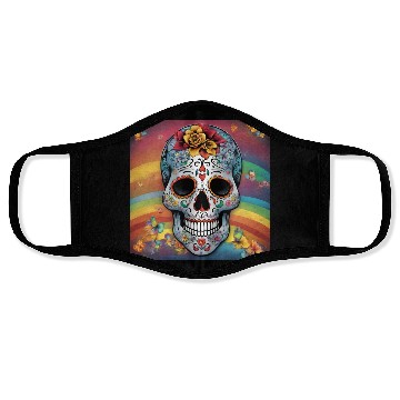 Discover A Sugar Skull pastel colors & Rainbow Face Masks