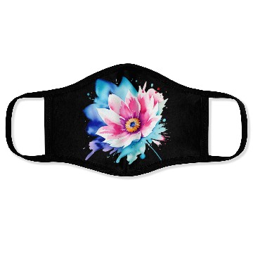 Discover Color Splash: pink flower Face Masks