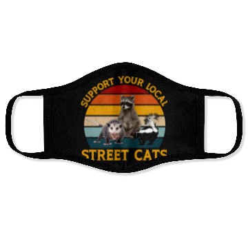 Discover Support Your Local Street Cats Face Masks,Opossum