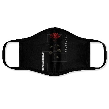 Discover Life Is Constantly Sin Rose Japanese Script Face Masks