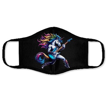 Discover Unicorn Rock and Roll Bass & Guitar Face Masks