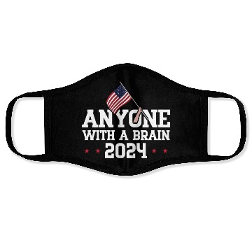 Discover 2024 Brain Vote Democracy Anti-Trump Face Masks