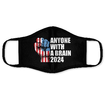 Discover 2024 Brain Vote Democracy Anti-Trump Face Masks