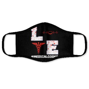 Discover Medical Coder Valentine's Day Design Face Masks