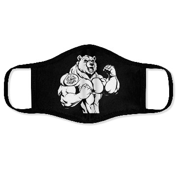 Discover Brown Bear Biceps Tattoo I Love Mom Face Masks