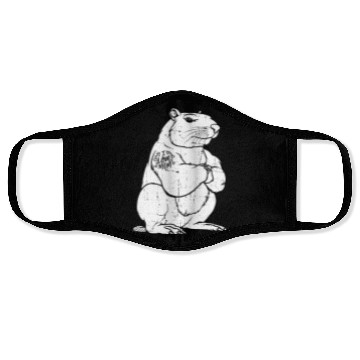 Discover Capybara Biceps Tattoo I Love Mom Face Masks